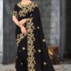 এক্সক্লুসিভ ওয়েটলেস জর্জেট এমব্রয়ডারি করা শাড়ি