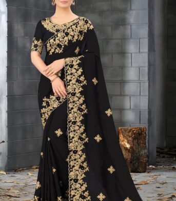 এক্সক্লুসিভ ওয়েটলেস জর্জেট এমব্রয়ডারি করা শাড়ি