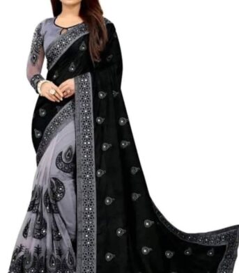 এক্সক্লুসিভ ওয়েটলেস জর্জেট এমব্রয়ডারি করা শাড়ি