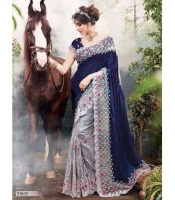 এক্সক্লুসিভ ওয়েটলেস জর্জেট এমব্রয়ডারি করা পার্টি শাড়ি